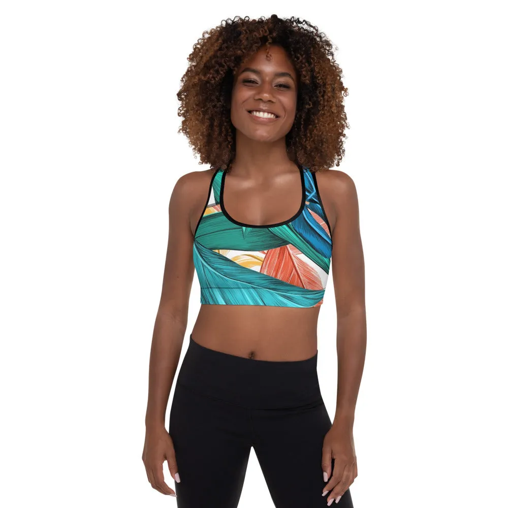 'Feelin' Tropical' padded sports bra