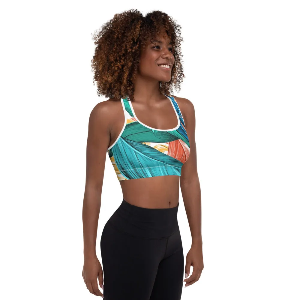 'Feelin' Tropical' padded sports bra