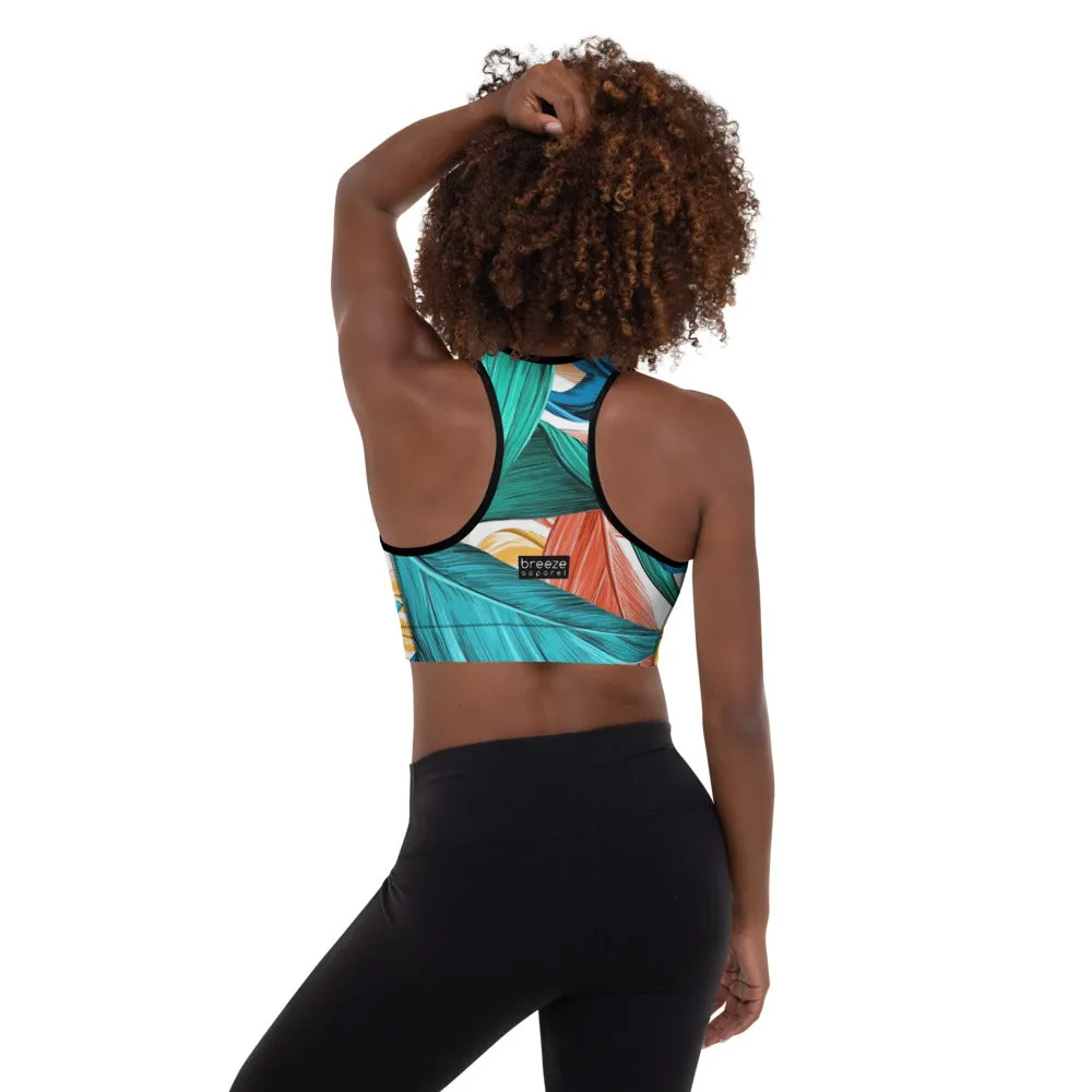 'Feelin' Tropical' padded sports bra