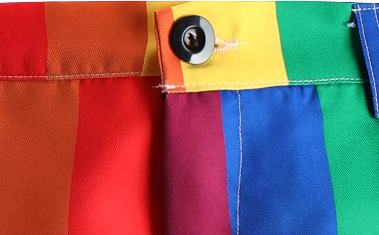 Finelylove Rainbow Pants for Men Flat Front Twill Dress Pants Slim Fit Stretch Casual Chino Pants Stripe Pride Pants