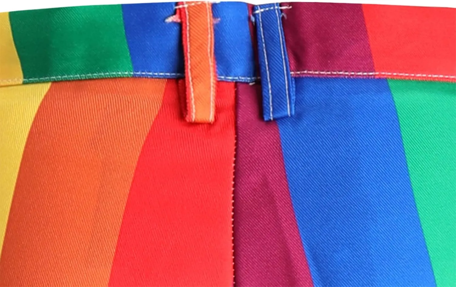 Finelylove Rainbow Pants for Men Flat Front Twill Dress Pants Slim Fit Stretch Casual Chino Pants Stripe Pride Pants