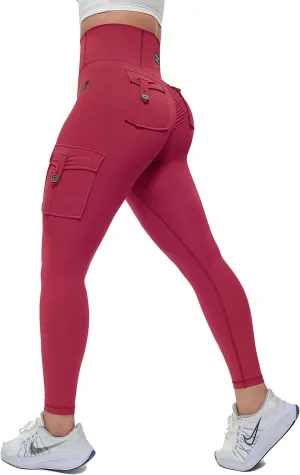 FIRM ABS Women's Active wear Leggings,Cargo Pockets Design, Squat-Proof and Non See-Through Pants for Workout, Yoga, Running