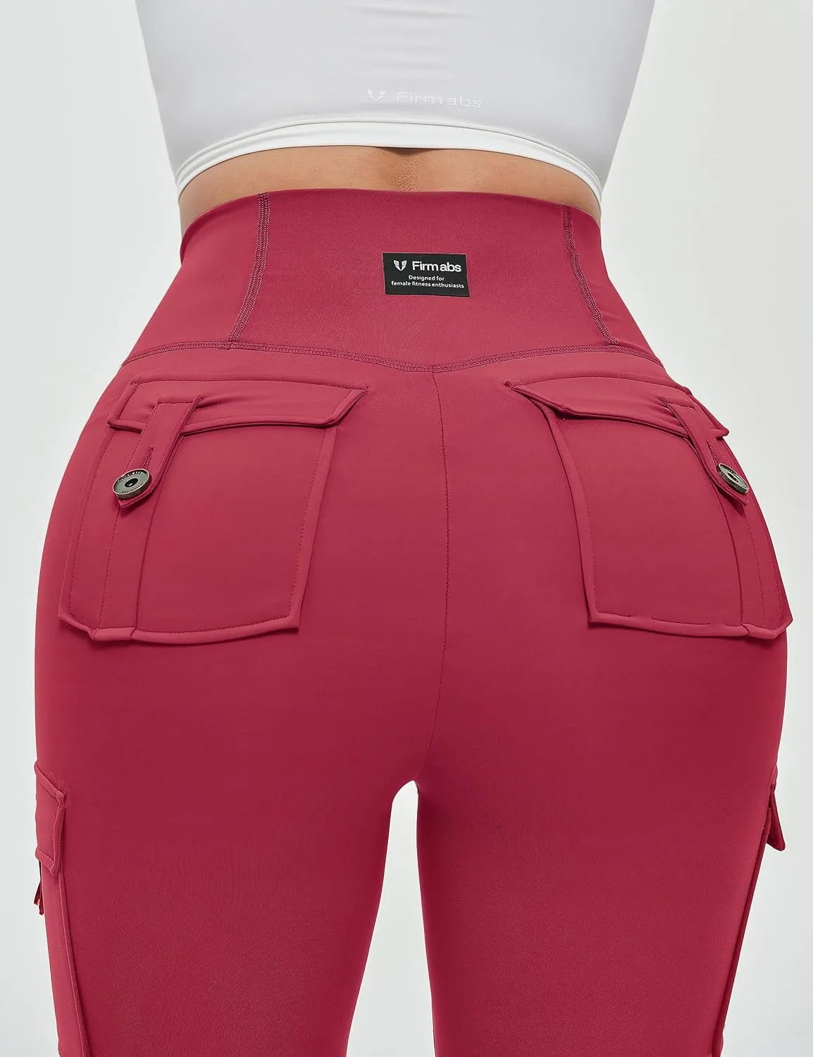 FIRM ABS Women's Active wear Leggings,Cargo Pockets Design, Squat-Proof and Non See-Through Pants for Workout, Yoga, Running