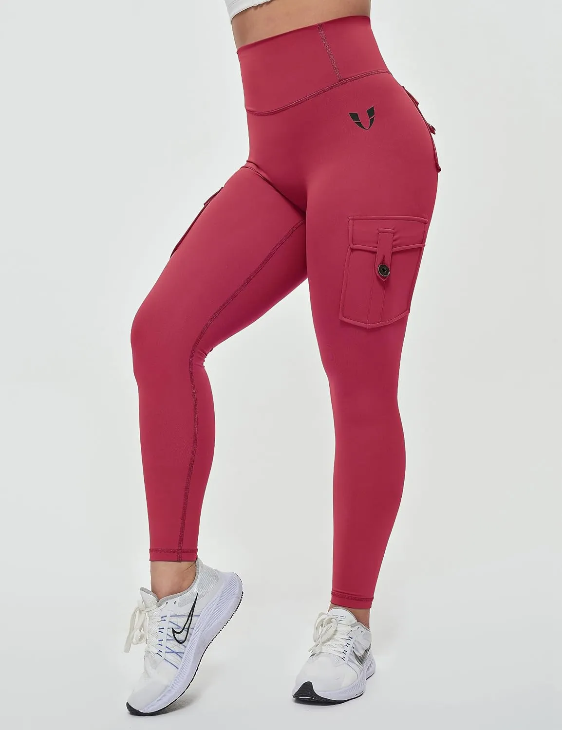 FIRM ABS Women's Active wear Leggings,Cargo Pockets Design, Squat-Proof and Non See-Through Pants for Workout, Yoga, Running