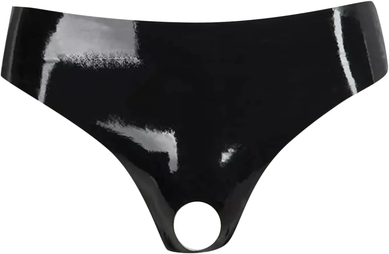 Four Seasons Casual Solid Color Leather Shorts Sexy Soft Men's Sexy Lingerie Underwear Satin Silk