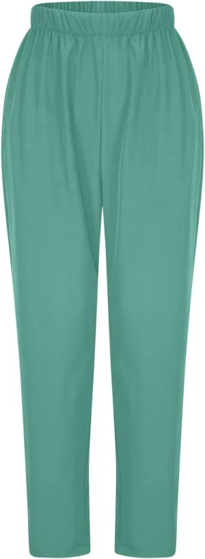 FZYLQY Women's Straight Leg Long Pants 2024 Fall Dressy Fashion Elastic High Waist Casual Trousers Solid Pull On Work Pants
