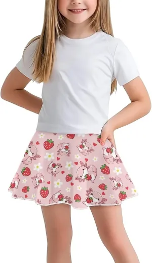 Girls Tennis Skirts with Shorts High Waisted Skater Skirt Stretchy Activewear Sports Athletic Skirts for Kids