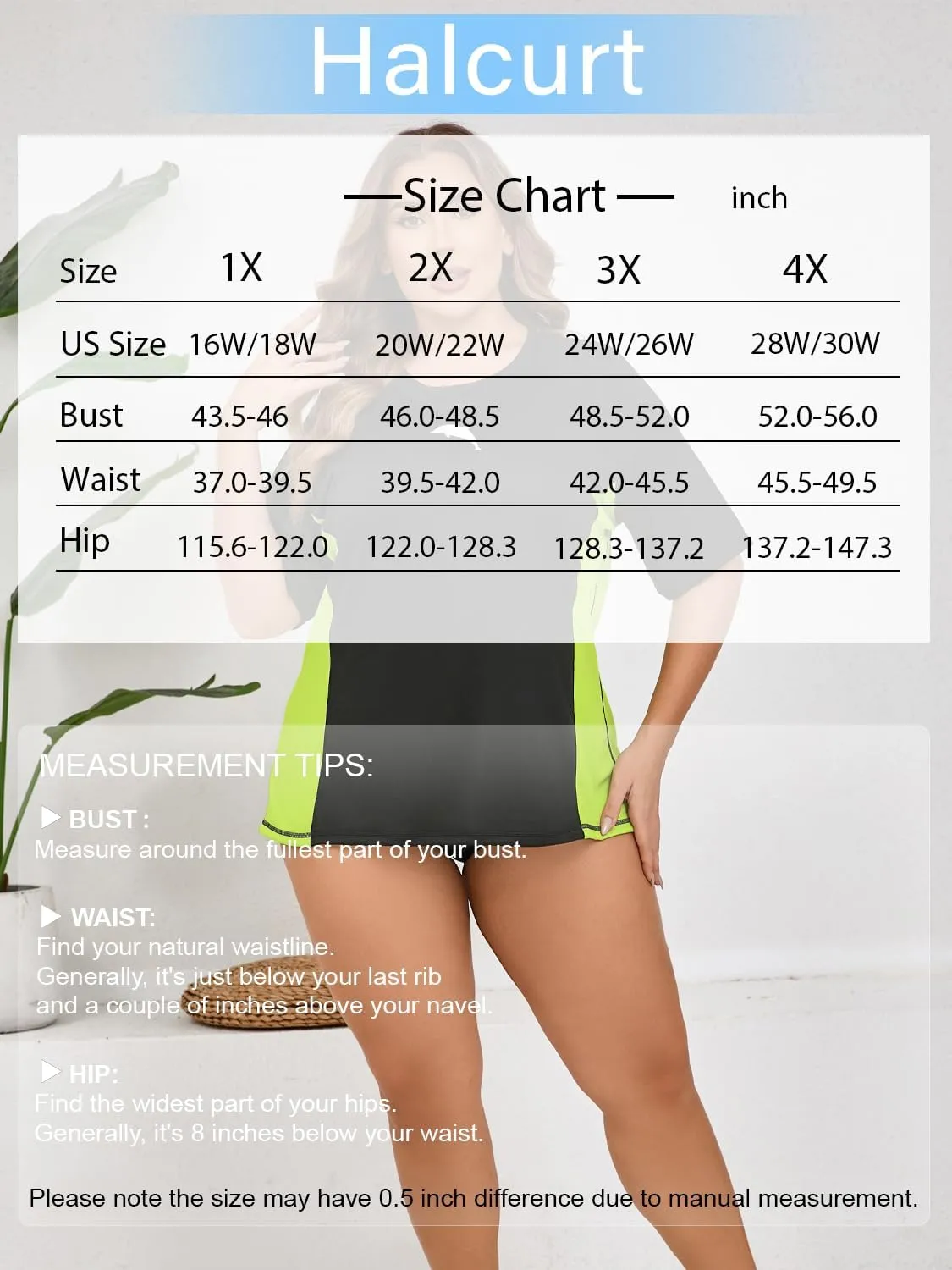 Halcurt Women's Plus Size Short Sleeve Rash Guard with Built in Bra Swim Shirt UPF50  Quick Dry Swimsuit Top