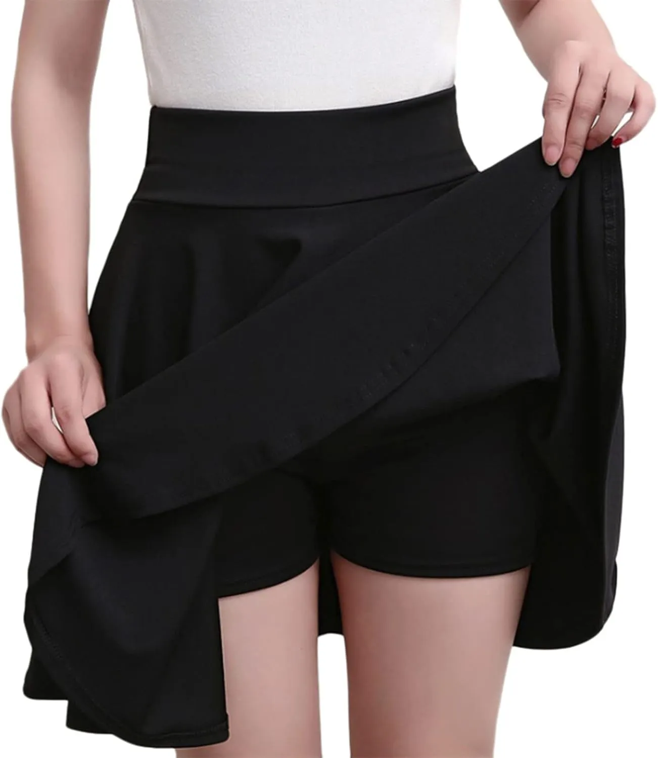 High Waist Skorts for Women Flared Mini Skirt with Shorts Workout Tennis Casual Activewear Skirts Trendy