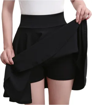 High Waist Skorts for Women Flared Mini Skirt with Shorts Workout Tennis Casual Activewear Skirts Trendy