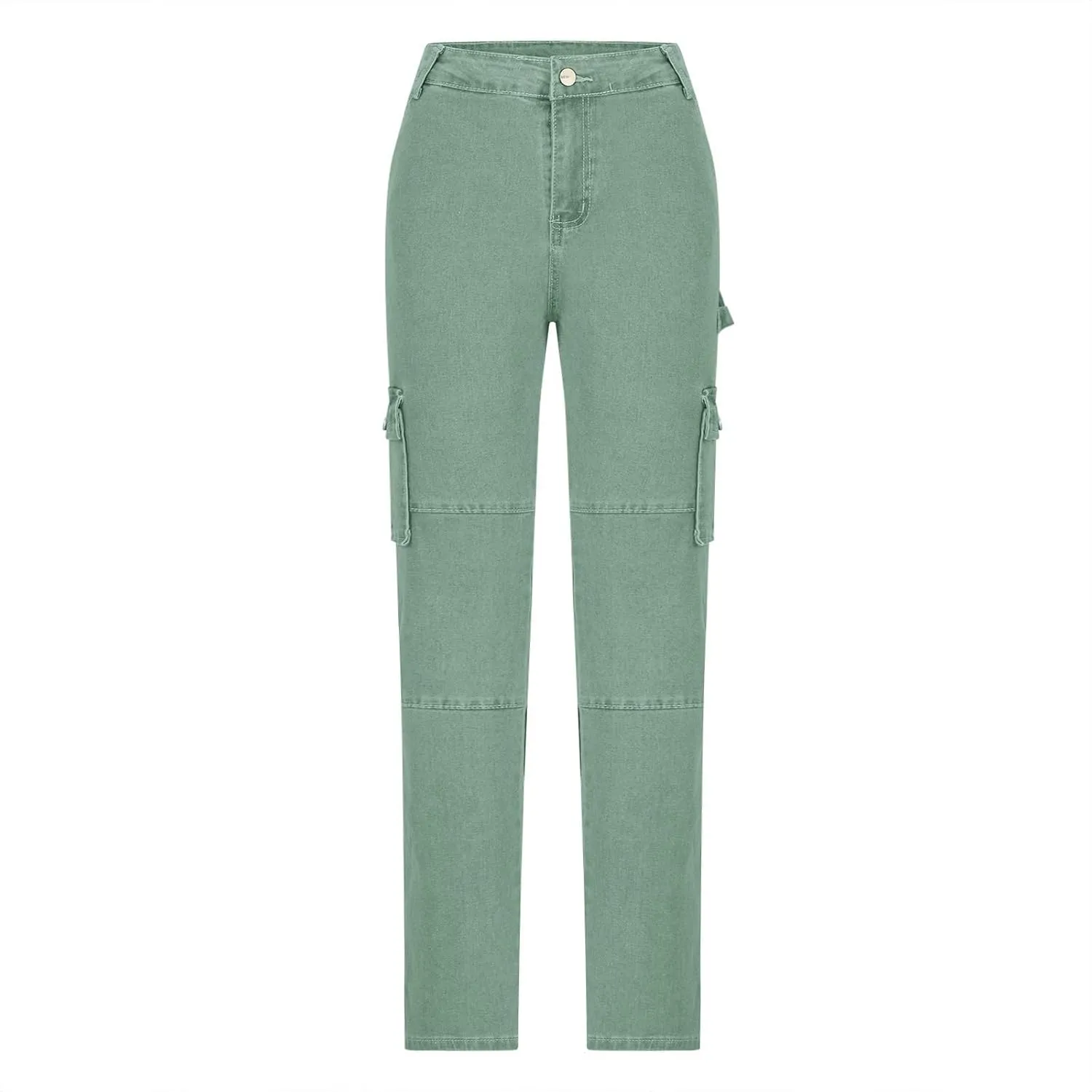 High Waisted Cargo Pants for Women Casual Baggy Cargo Jeans Straight Wide Leg Trousers Stretchy Pants with Pockets