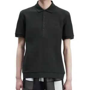 Honeycomb Cotton Polo Shirt (Night Green)