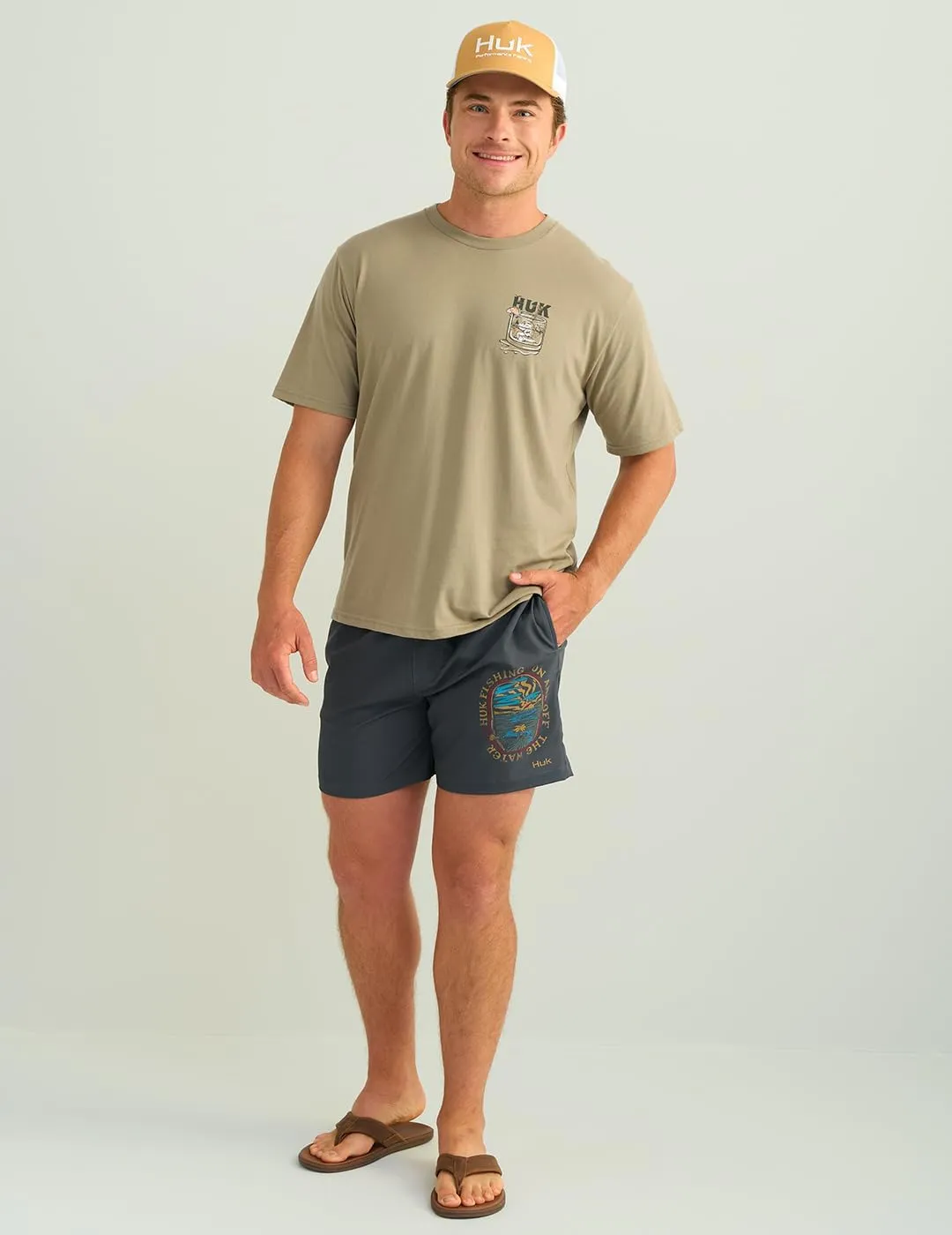 HUK Men's Pursuit Volley Pattern, Quick-Dry Shorts