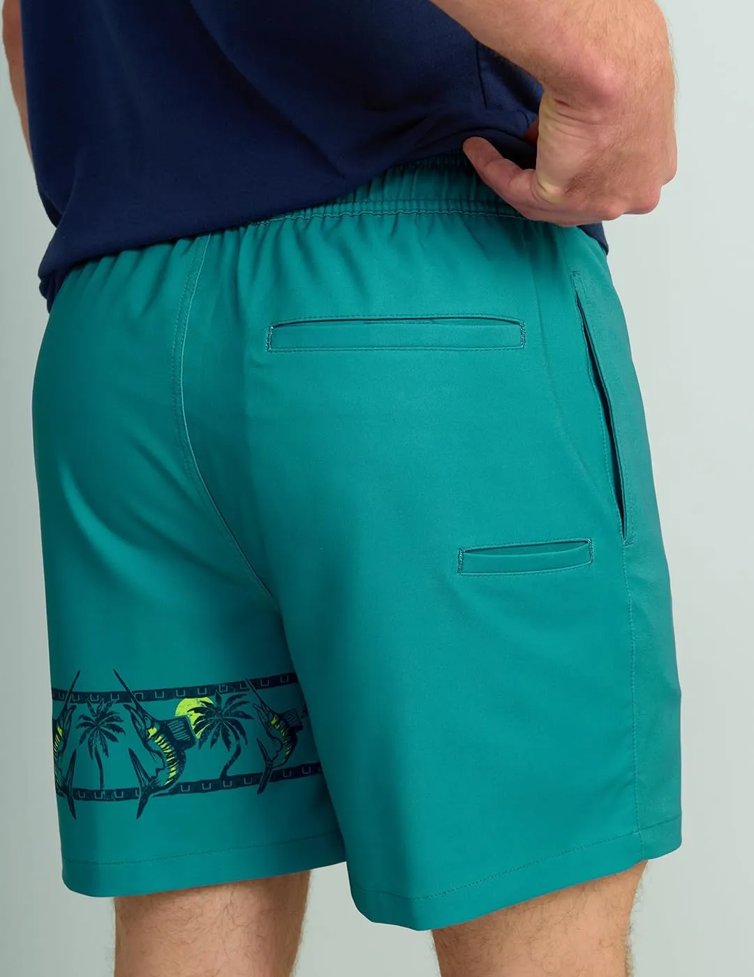 HUK Men's Pursuit Volley Pattern, Quick-Dry Shorts