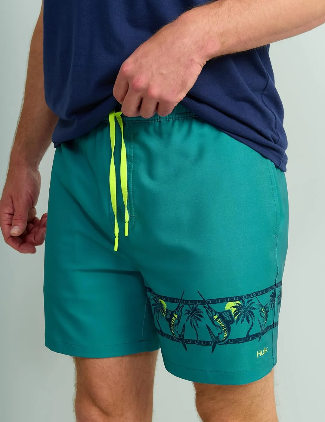 HUK Men's Pursuit Volley Pattern, Quick-Dry Shorts