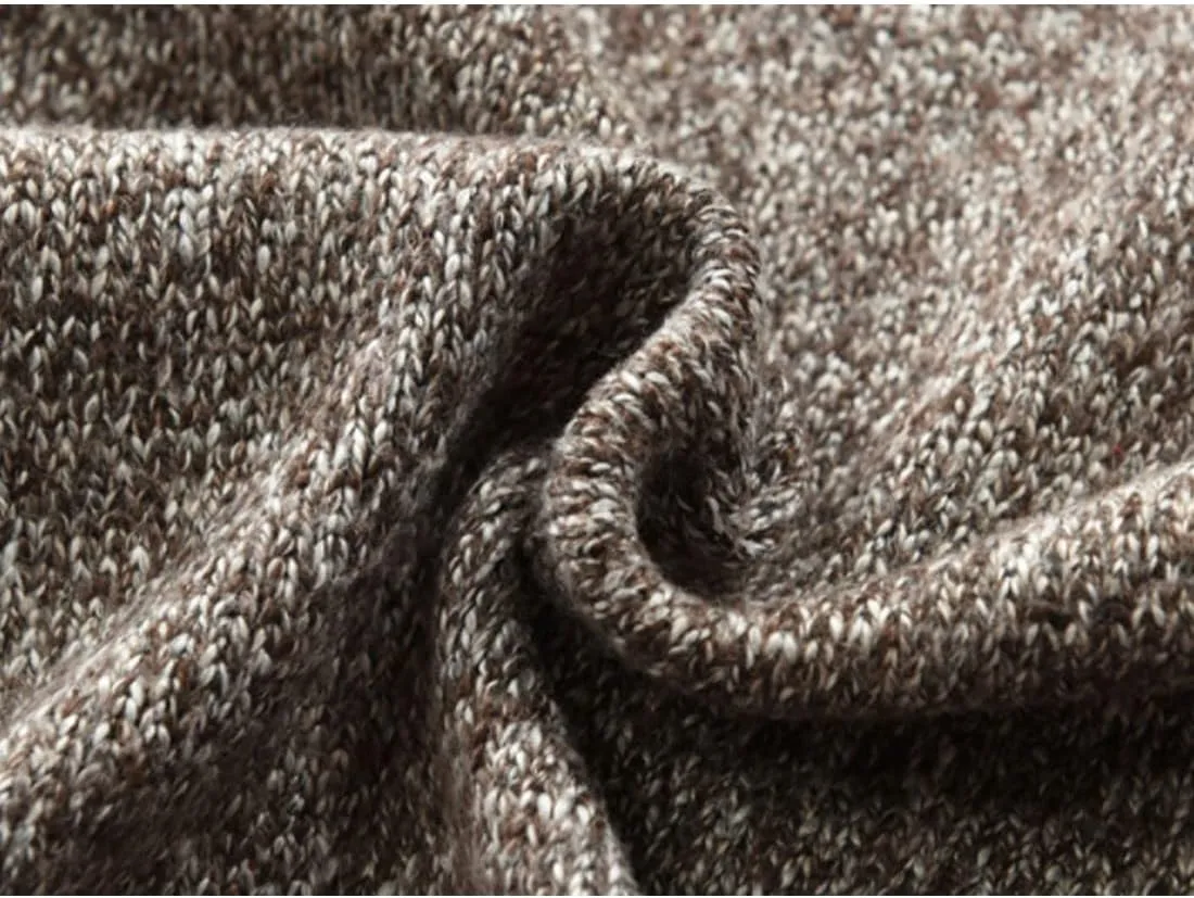 HZCX FASHION Mens Cardigan Shawl Collar Double Breasted Cable Knit Fall Sweater