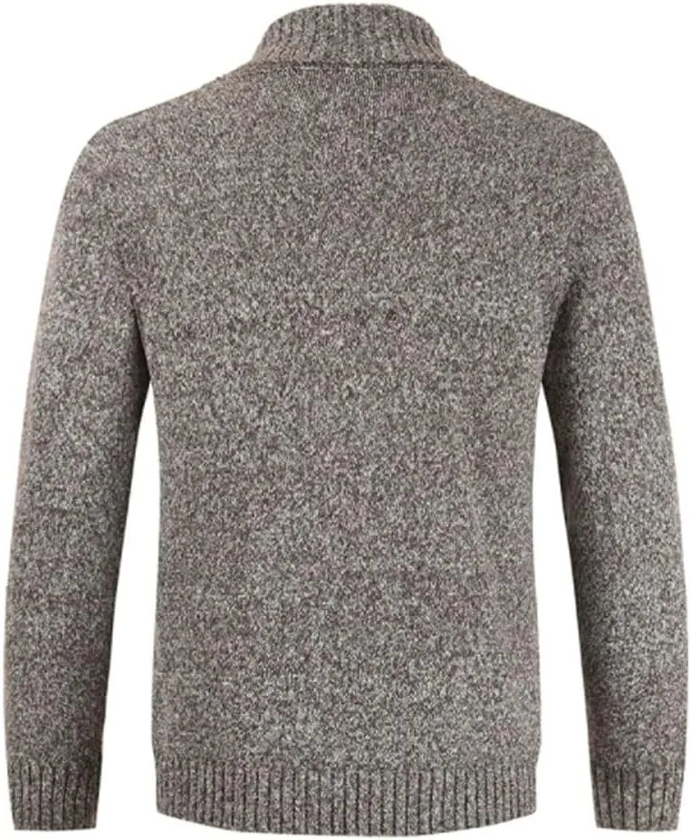 HZCX FASHION Mens Cardigan Shawl Collar Double Breasted Cable Knit Fall Sweater