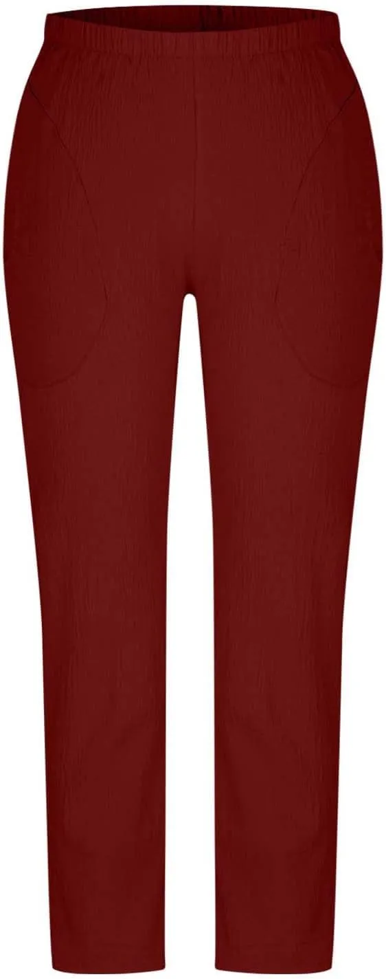 JOAU Women Cotton Linen Pants Casual Summer 2025 Straight Wide Leg Loose Comfy Elastic High Waist Beach Trouser with Pockets