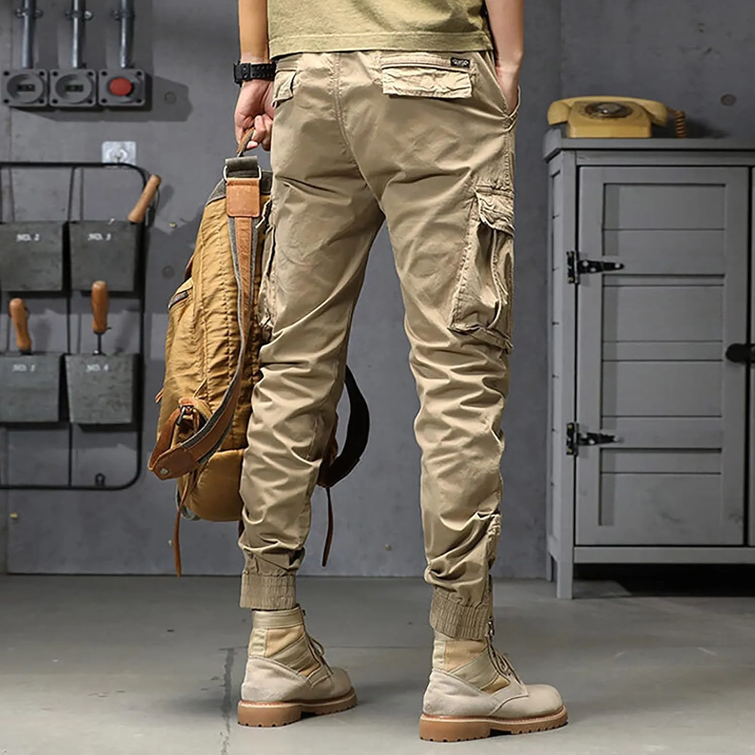 Jogger Pants for Men 2024 Outdoor Tactical Pants Cotton Drawstring Waist Running Workout Harem Pants Hiking Pants