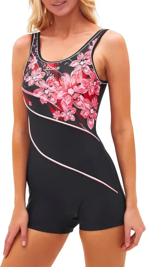 karrack Womens Swimsuit Sport One Piece Bathing Suit for Women Athletic Swimsuits Modest Swimwear Training