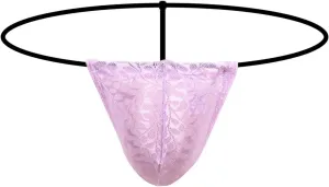 Lace Thongs for Men T-Back G-String Underwear Sexy Sissy Panties Low Rise Briefs Slutty Lingerie Underpants