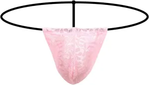 Lace Thongs for Men T-Back G-String Underwear Sexy Sissy Panties Low Rise Briefs Slutty Lingerie Underpants