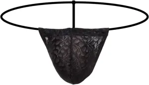 Lace Thongs for Men T-Back G-String Underwear Sexy Sissy Panties Low Rise Briefs Slutty Lingerie Underpants
