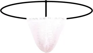 Lace Thongs for Men T-Back G-String Underwear Sexy Sissy Panties Low Rise Briefs Slutty Lingerie Underpants