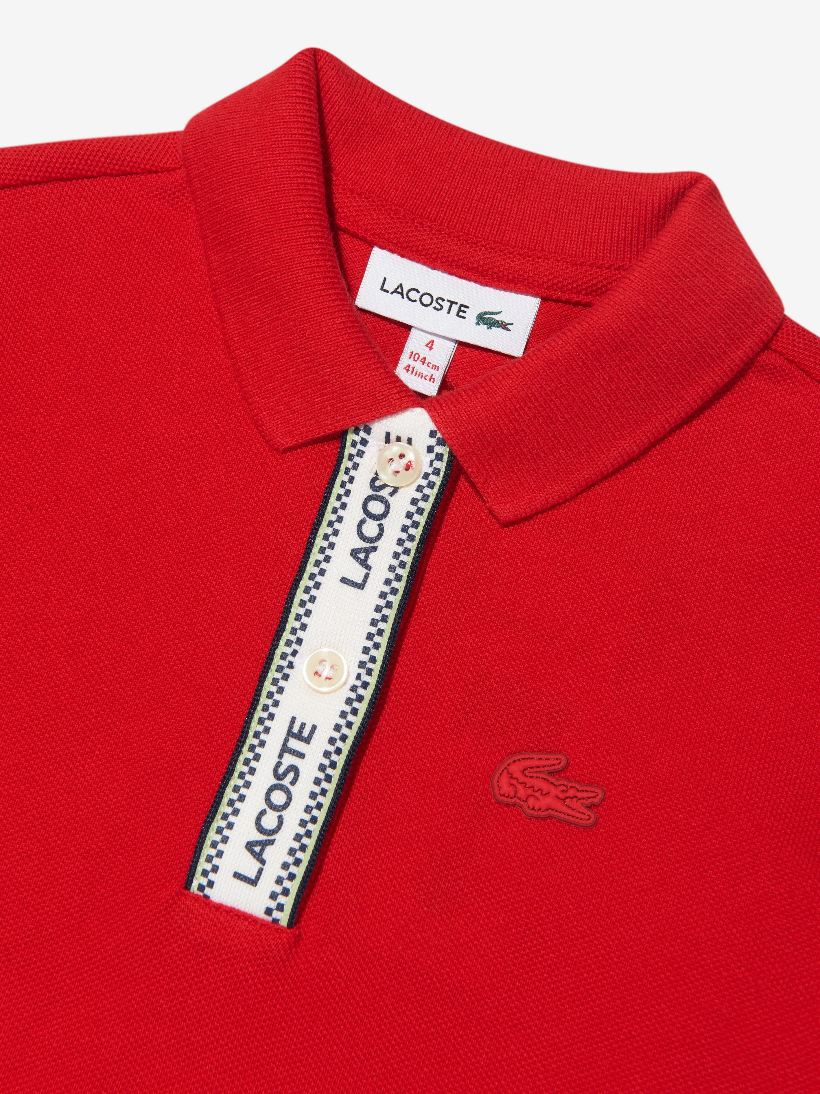Lacoste Girls Logo Trim Polo Dress