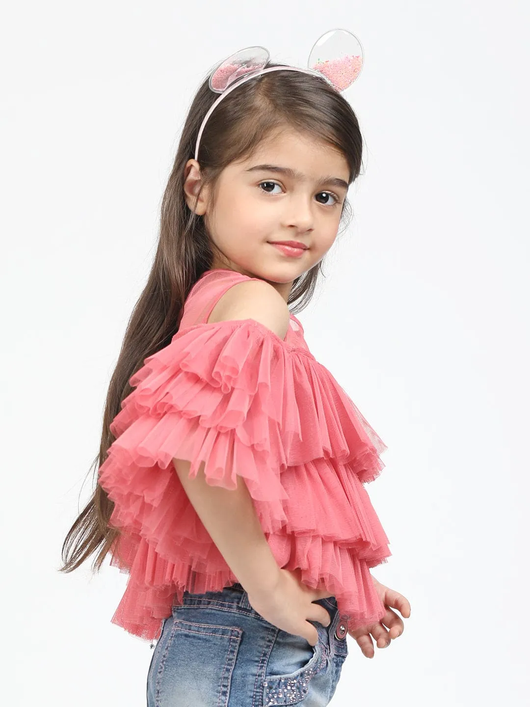Layered top-Coral pink