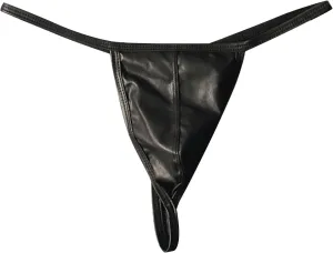 Leather Thongs for Men Sexy T-Back G-String Underwear Low Rise Panties Party Club Briefs Underpants Lingerie