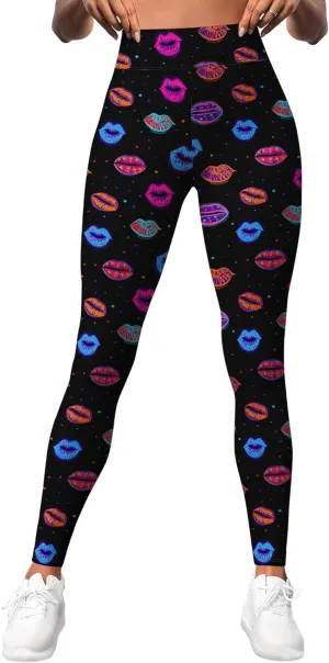 Leggings for Women Funny Printed Gym Womens Yoga Pants Floral Legging Athletic Print Pant