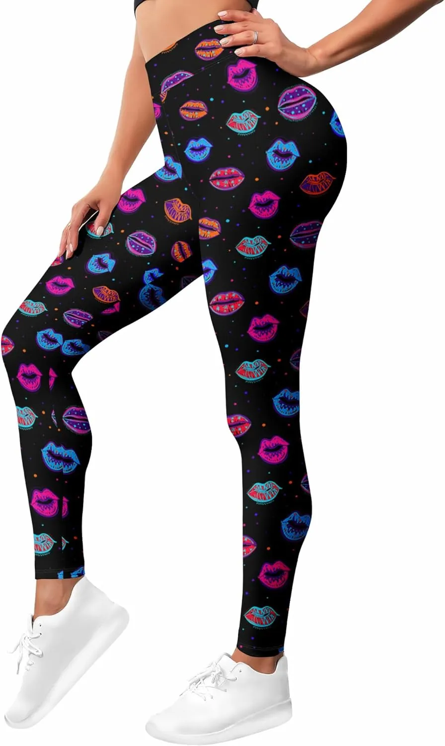 Leggings for Women Funny Printed Gym Womens Yoga Pants Floral Legging Athletic Print Pant