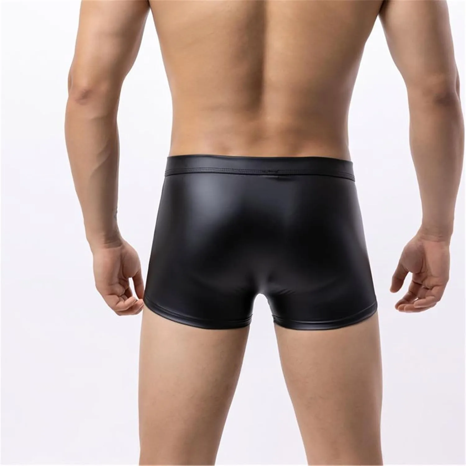 Lingerie For Men Sexy Outfits Leather Briefs Four Corners Imitation Leather Low Waist Custom Underwear Boxer