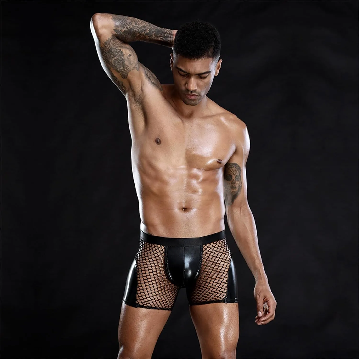 Lingerie For Men Sexy Outfits Men's Wild Imitation Leather Shorts Custom Underwear Boxer Briefs