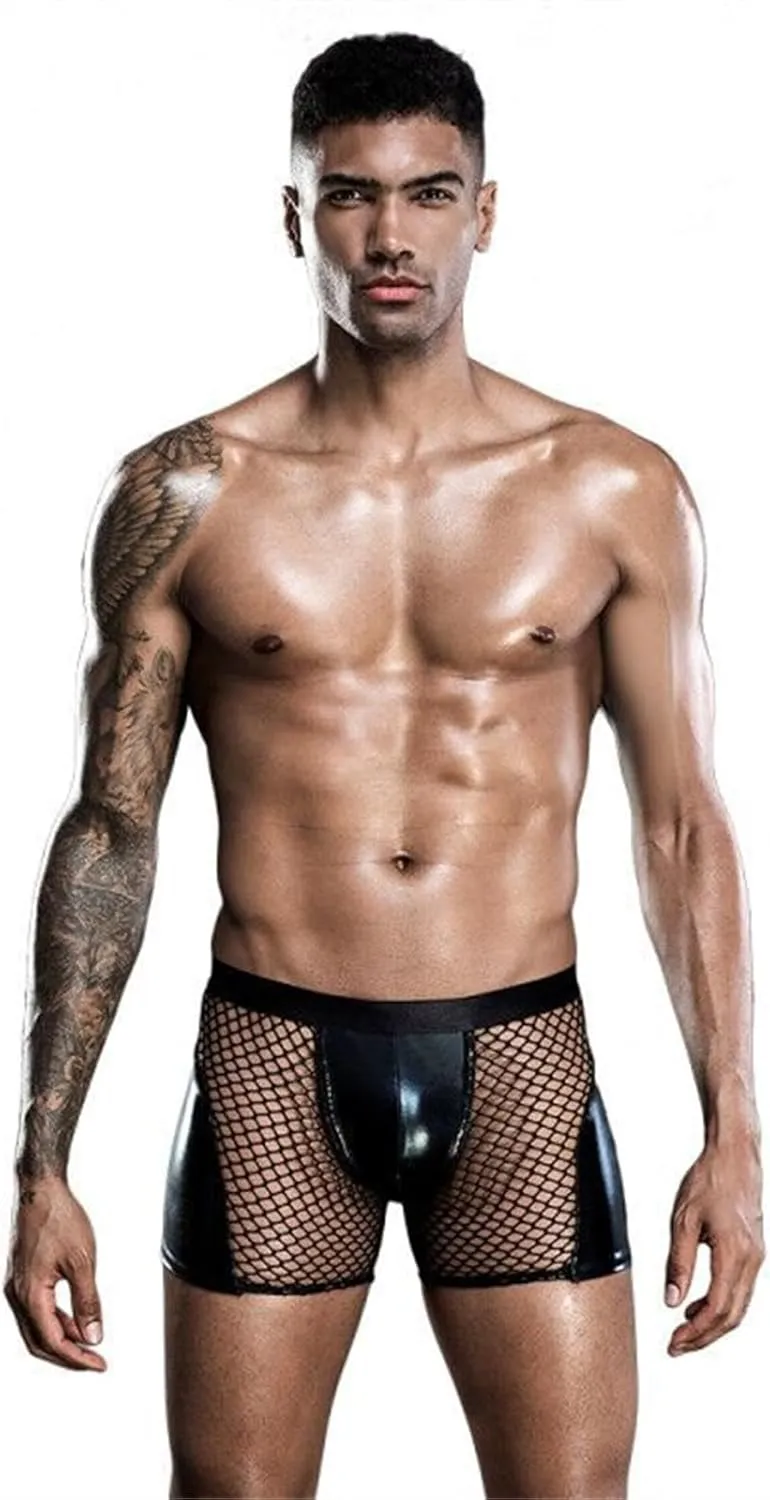 Lingerie For Men Sexy Outfits Men's Wild Imitation Leather Shorts Custom Underwear Boxer Briefs