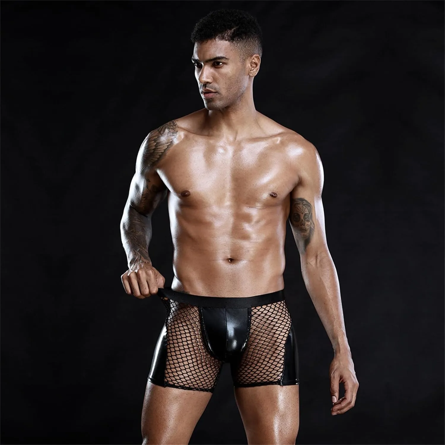 Lingerie For Men Sexy Outfits Men's Wild Imitation Leather Shorts Custom Underwear Boxer Briefs