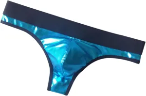 Lingerie For Men Sexy Outfits Triangle Pants Faux Leather Reflective Gold Custom Underwear Elastic Tight Pants