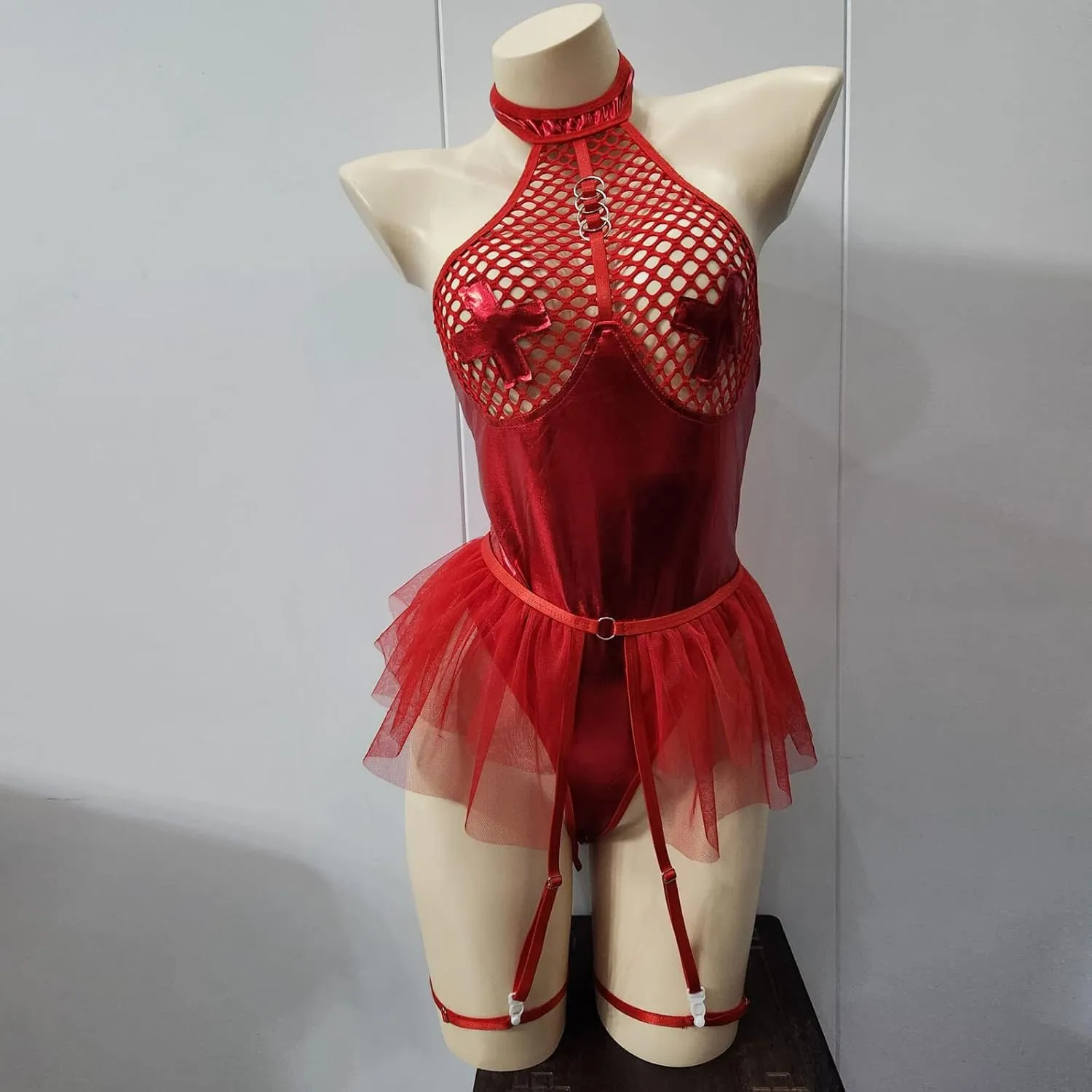 Lingerie for Women Sexy Slutty Ruffle 2 Piece Sleepwear Lingerie Push Up Teddy Lingerie Bodysuit