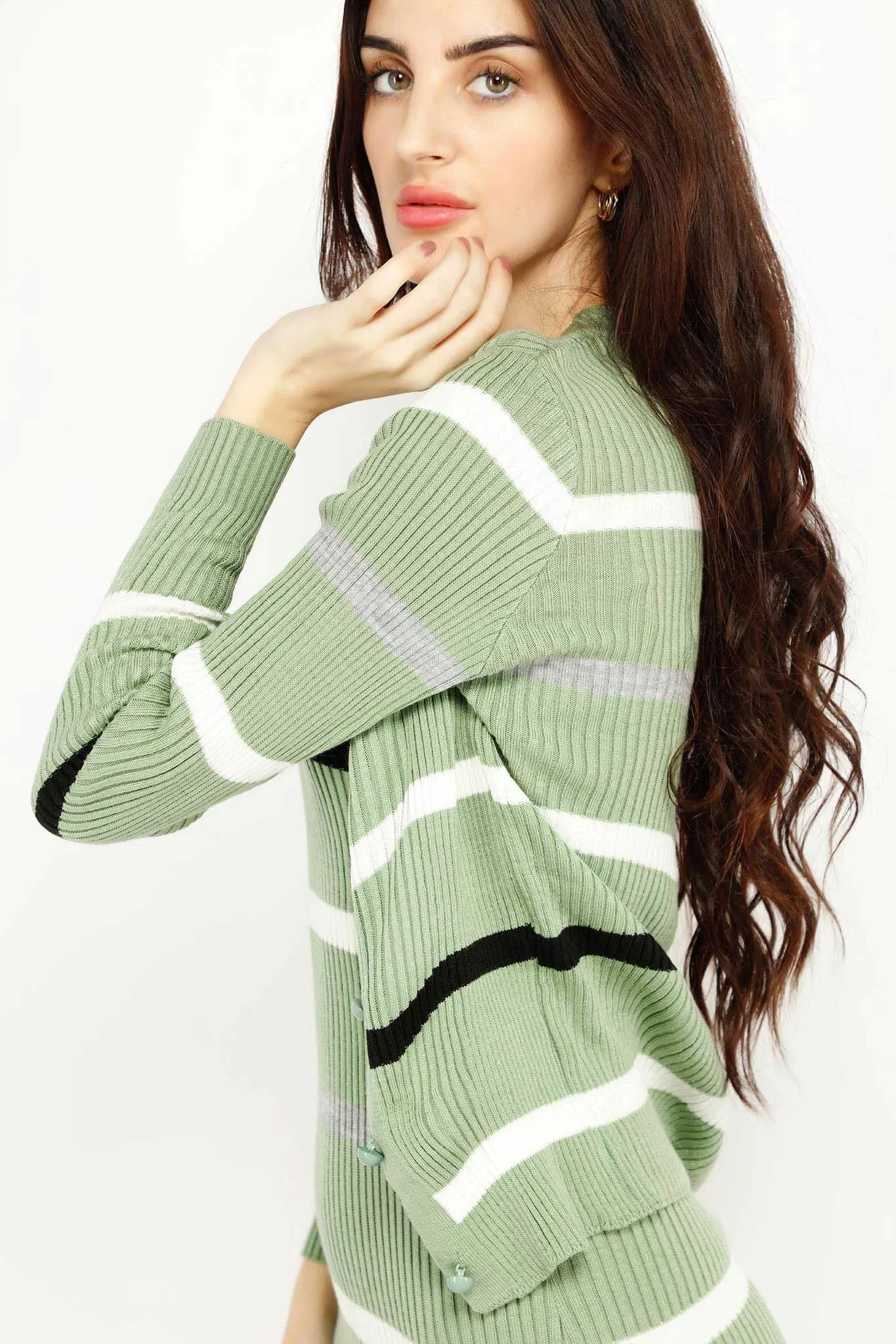 LONG DRESS AND CARDIGAN FASHION SET 2021324