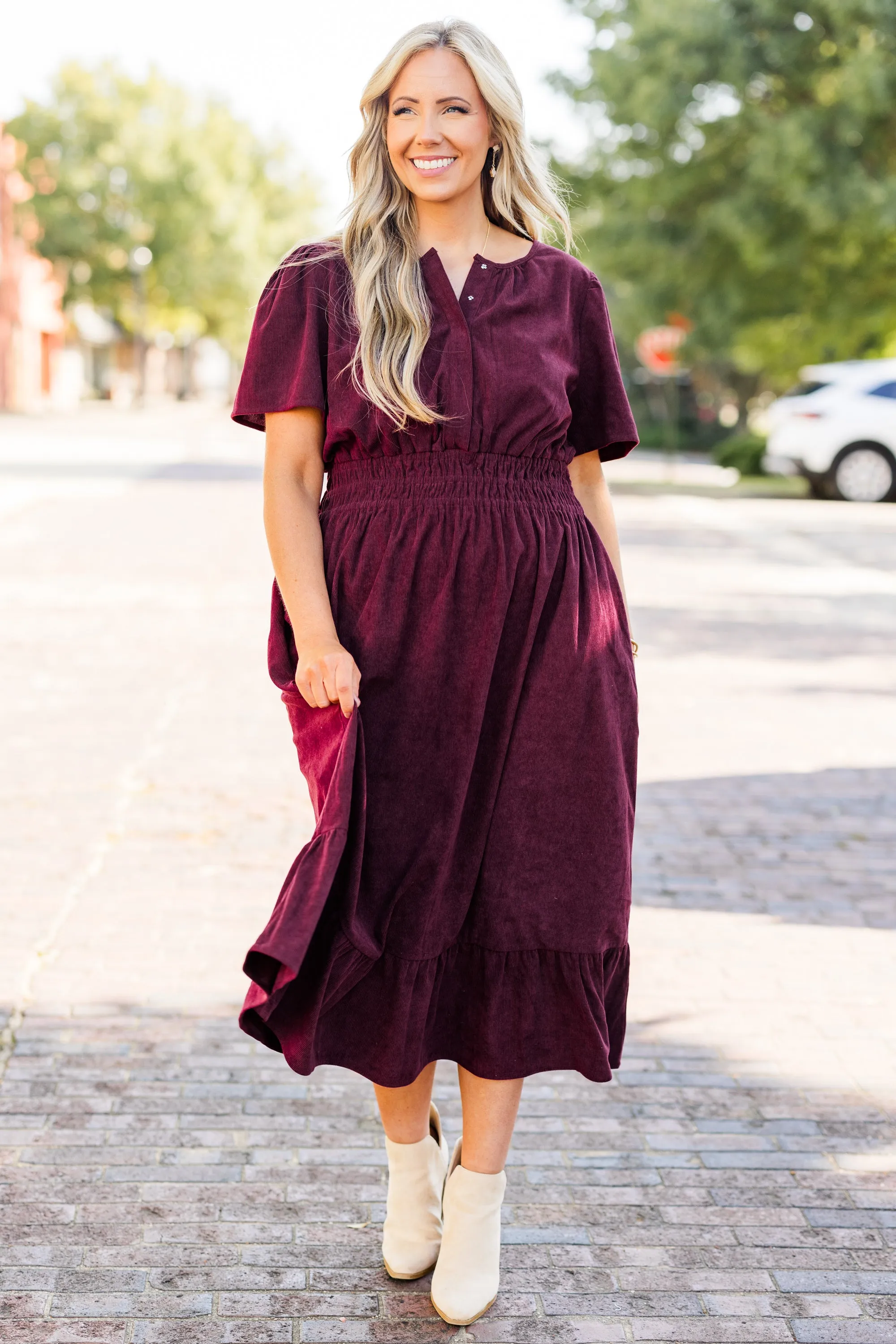 Lost In Time Dress, Plum