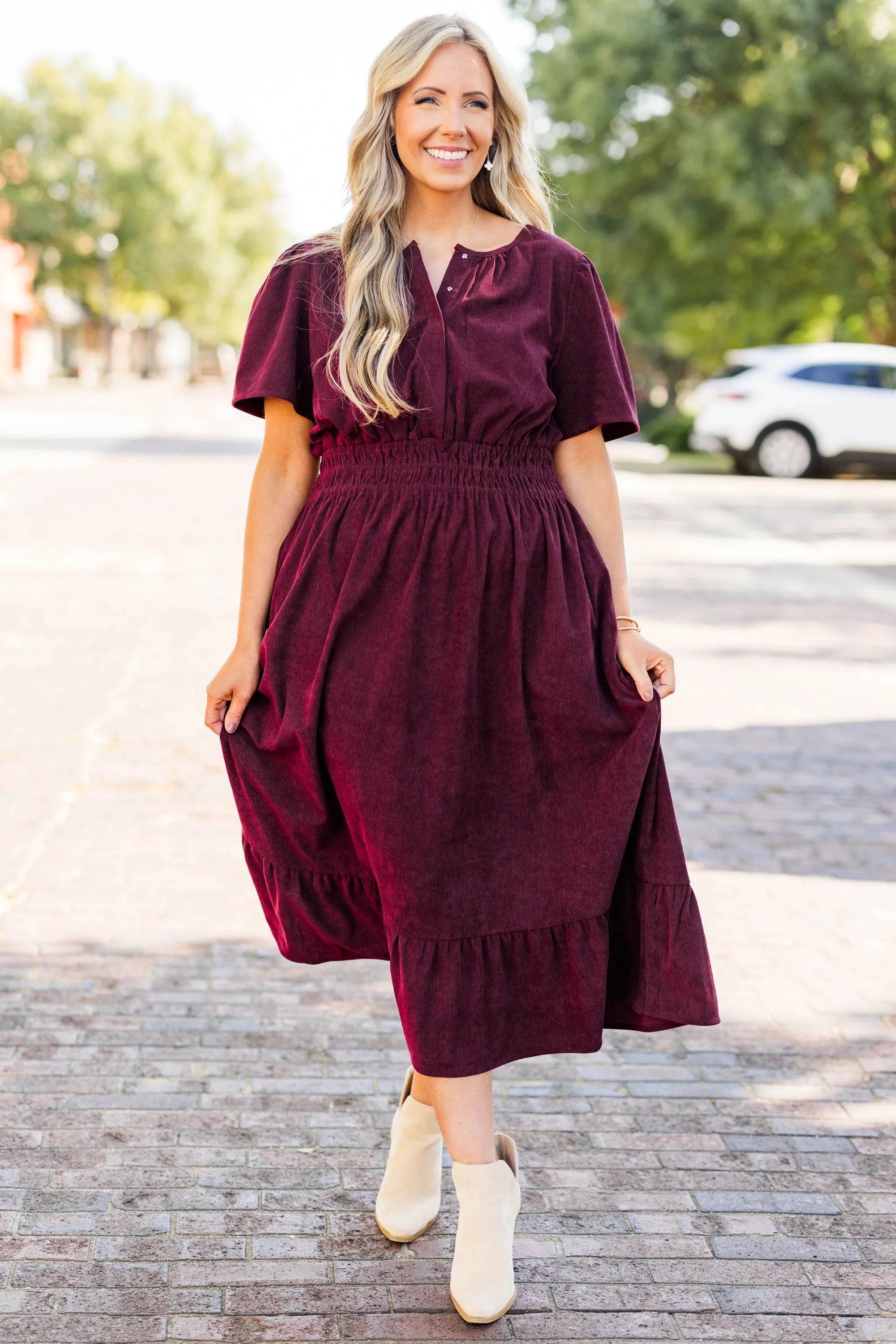 Lost In Time Dress, Plum