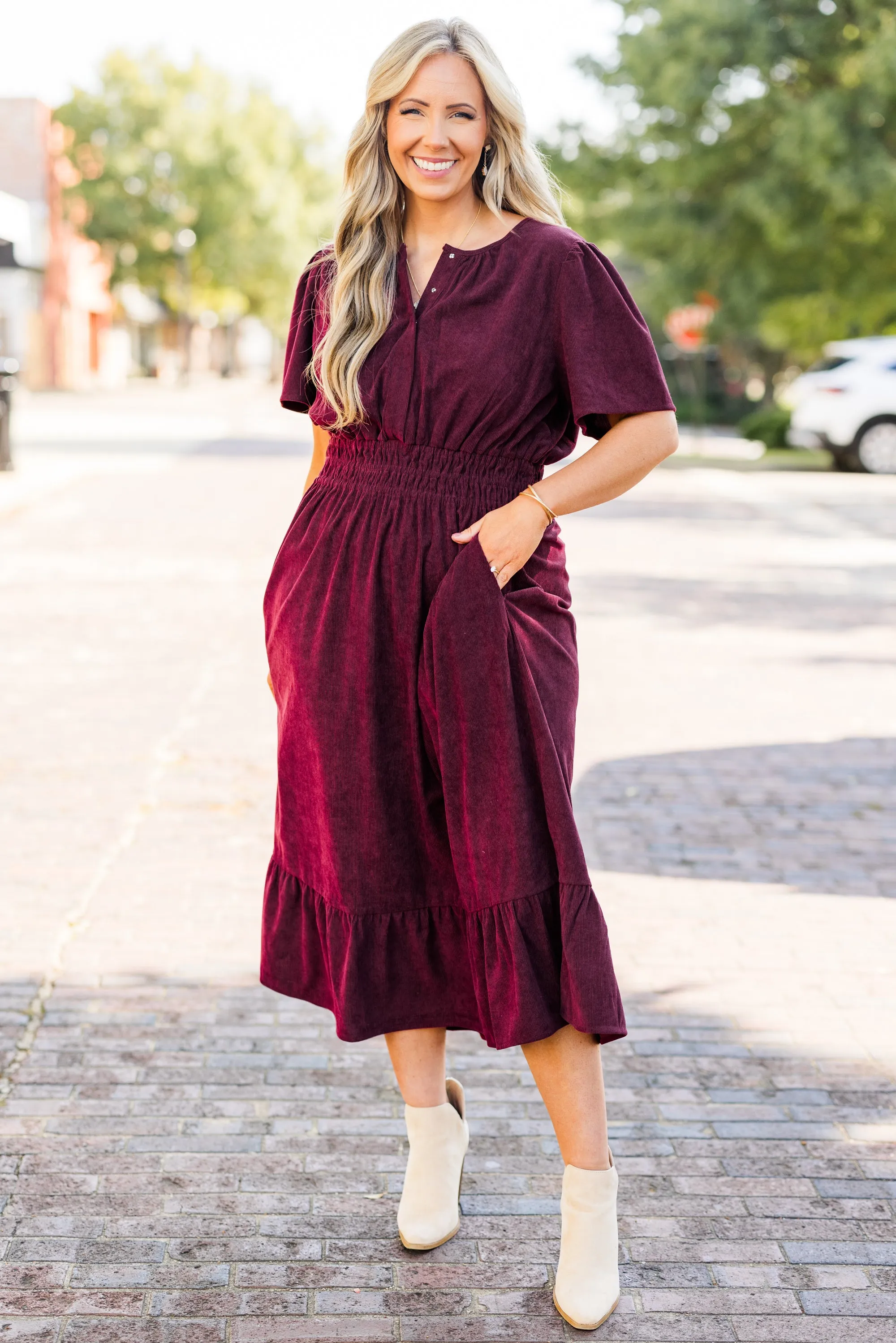 Lost In Time Dress, Plum