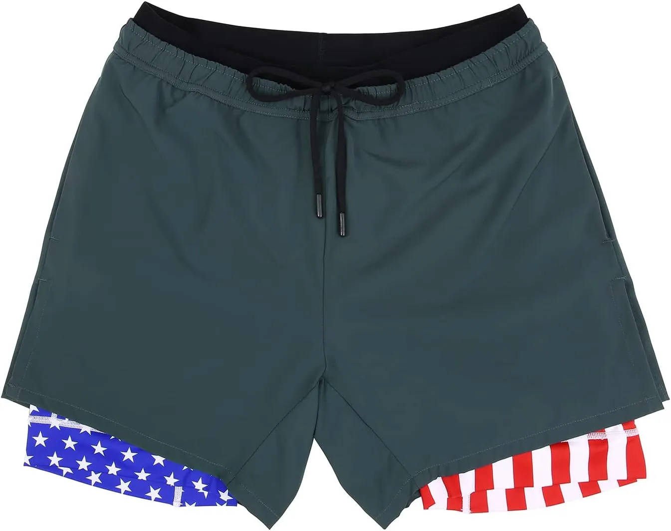 LRD Men's Athletic Gym Workout Shorts with Compression Liner 5 Inch Inseam