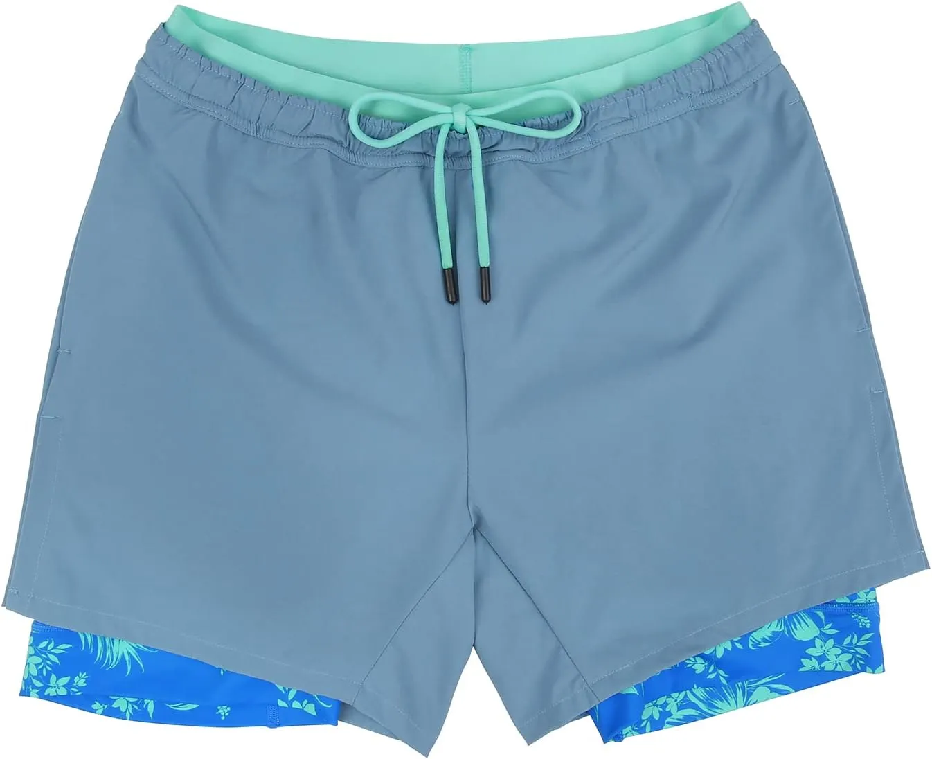 LRD Men's Athletic Gym Workout Shorts with Compression Liner 5 Inch Inseam