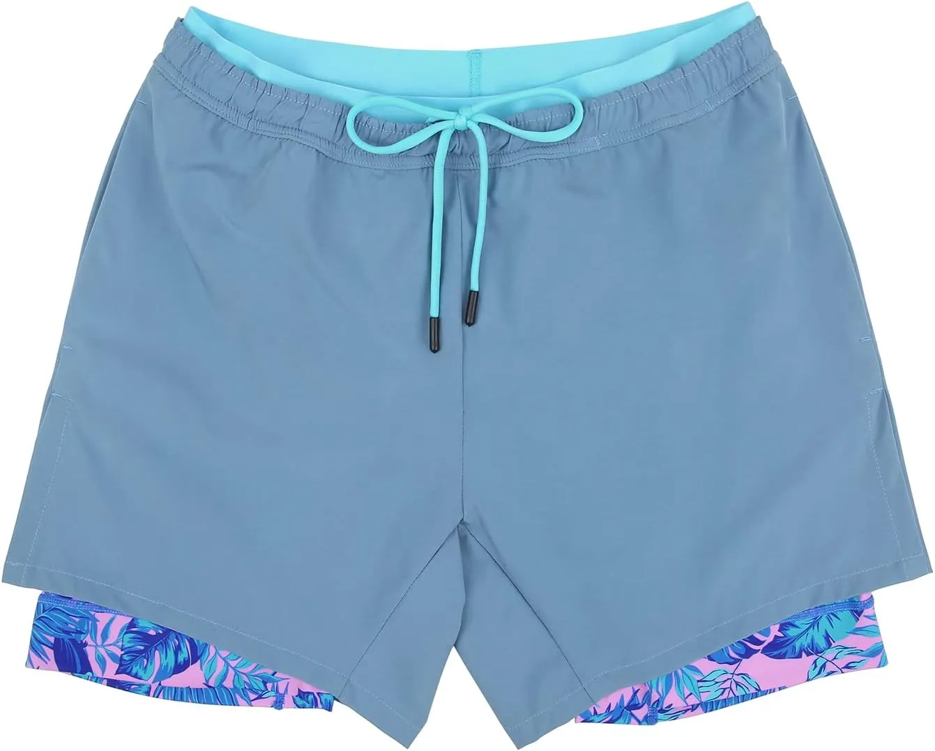 LRD Men's Athletic Gym Workout Shorts with Compression Liner 5 Inch Inseam