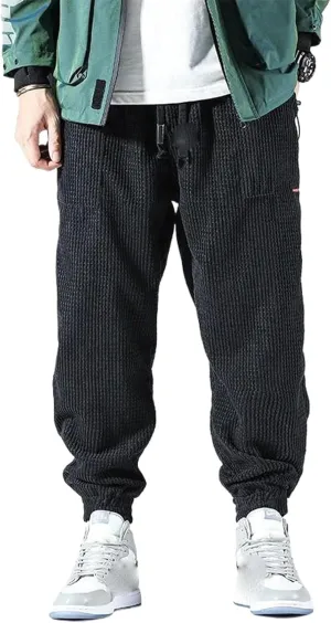 Man Autumn Winter Corduroy Sweatpants Men Baggy Joggers Streetwear Casual Fleece Harem Pants
