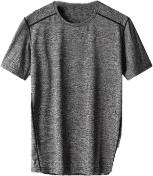 Men Short Sleeve T Shirt Quick Dry Sport Casual Round Neck Slim Fit Plus T Shirt