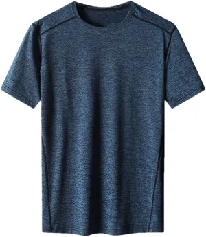 Men Short Sleeve T Shirt Quick Dry Sport Casual Round Neck Slim Fit Plus T Shirt