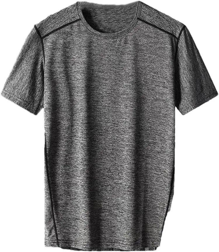 Men Short Sleeve T Shirt Quick Dry Sport Casual Round Neck Slim Fit Plus T Shirt